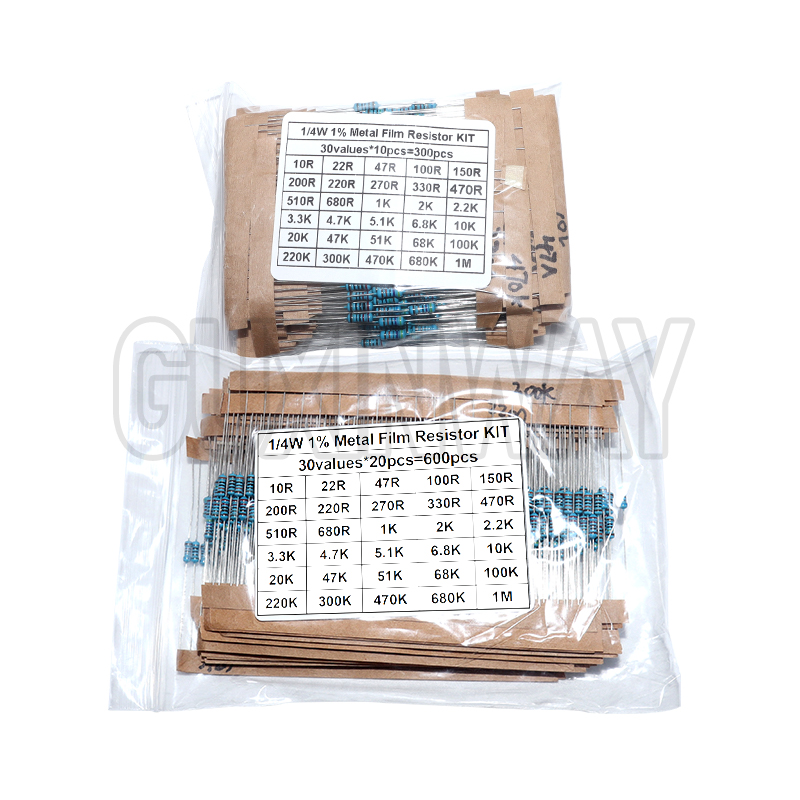 Resistor Kit 1 4W - Kit assortito da 30 valori di