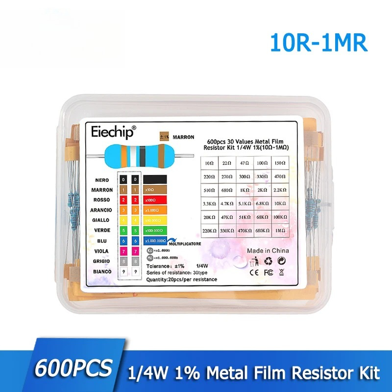 Resistor Kit 1 4W - 300/600PCS 1/4W Kit di Resistenze a