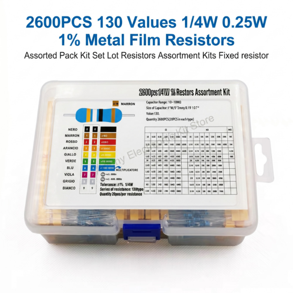 Kit Assortito di 2600 Resistor - Resistor Kit 1 4W recensione e prezzo