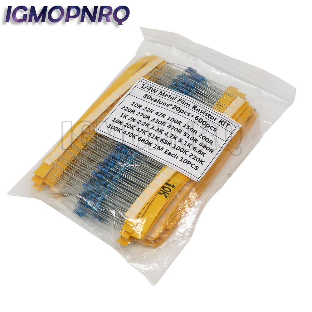 600 pz/set 30 tipi 1/4W resist - Resistor Kit 1 4W recensione e prezzo